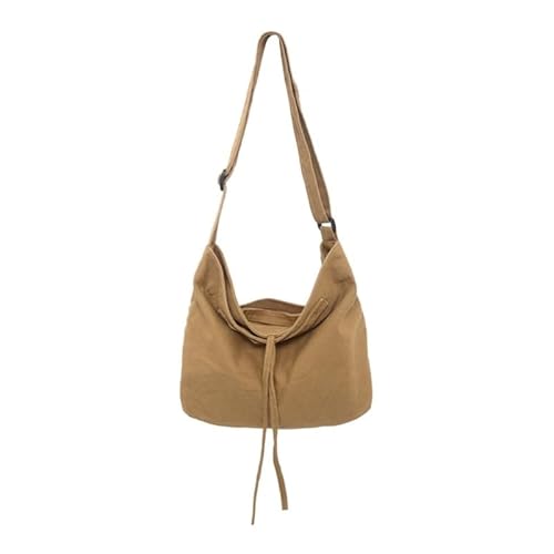 Canvas-Tasche, lässig, Freizeit, Crossbody-Tasche, japanischer Stil, große Kapazität, Schultertasche für Mädchen und Frauen, vielseitige Kuriertasche, khaki von YIZITU