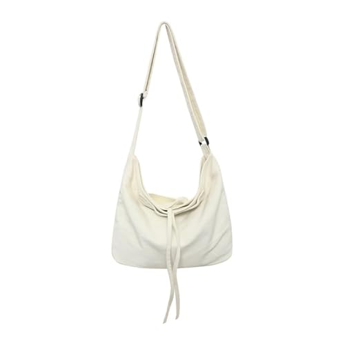 Canvas-Tasche, lässig, Freizeit, Crossbody-Tasche, japanischer Stil, große Kapazität, Schultertasche für Mädchen und Frauen, vielseitige Kuriertasche, weiß von YIZITU