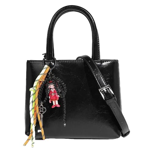 Damen-Umhängetasche aus PU-Leder, mit Tragegriff oben, stilvolle Schultertasche, Pendler, französischer Stil, Kuriertasche für die Arbeit, stilvolle Umhängetasche, einfacher Tragegriff oben von YIZITU