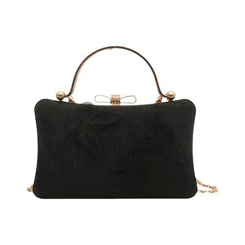 Damen-Umhängetasche im chinesischen Stil, modische Handtasche, Geldbörsen, süße Stickerei, Umhängetasche, Abend-Clutches, Geldbörsen, chinesische Umhängetasche, Schwarz , One Size Damen-Umhängetasche im chinesischen Stil, modische Handtasche, Geldbörsen, süße Stickerei, Umhängetasche, Abend-Clutches, Geldbörsen, chinesische Umhängetasche, Schwarz , One Size von YIZITU