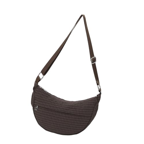 Damentasche mit großem Fassungsvermögen, Umhängetasche, kariert, einfache Knödel, koreanischer Stil, Kuriertasche für den täglichen koreanischen Stil, Crossbody für Damen, Retro-Karo, Schulterknödel Damentasche mit großem Fassungsvermögen, Umhängetasche, kariert, einfache Knödel, koreanischer Stil, Kuriertasche für den täglichen koreanischen Stil, Crossbody für Damen, Retro-Karo, Schulterknödel von YIZITU