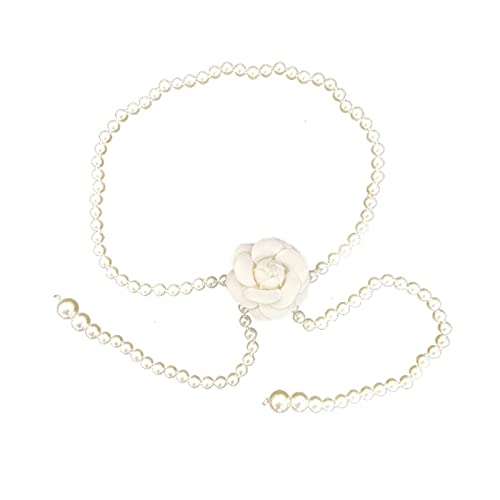 YIZITU Dekorative Perle Taillenkette Kamelie Blumen Taillengürtel Kristallperlen Blütenkörperkette Für Hochzeit Brautkleidergürtel Blumengürtel Für Kleider Kleid Frauen von YIZITU