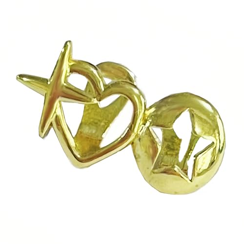YIZITU Double Hollow Stars Zahnkappen Leichtes 3G Körperschmuck Messing Gemacht Retro Grills Für Frauen Männer Party Accessoires Punk Hip Hop Zahngrills von YIZITU