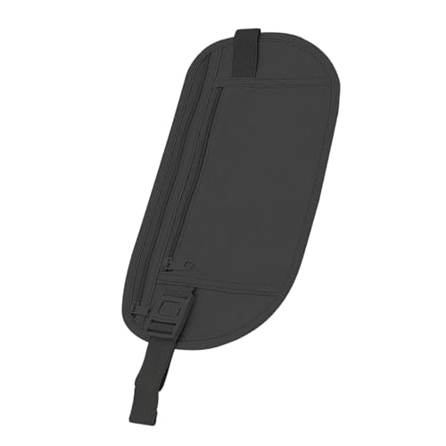 Dünner Laufgürtel, wasserabweisend, Bauchtasche, für Damen und Herren, verstellbar, 2 Taschen, Handyhalter für Spaziergänge, Hüfttasche, Schwarz , Mass Beauty von YIZITU
