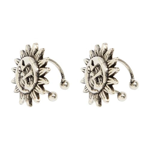 Einfache Sonne Ear Cuff Trendy Mond Zubehör Bequeme Clip Nicht Piercing Ohrringe Geeignet Für Verschiedene Anlässe Sonne Mond Blume Ohrmanschetten, Flowers, Wie beschrieben, Wie beschrieben von YIZITU