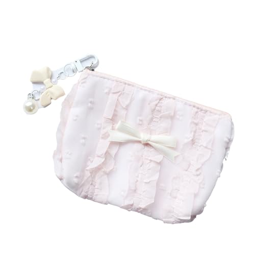 Einzigartige Canvas-Geldbörse mit Reißverschluss und Spitzenschleifen, stilvolle kleine Geldbörse, kreative Münztasche, Make-up-Aufbewahrung, organisierte Canvas-Geldbörse, a, Mass Beauty von YIZITU