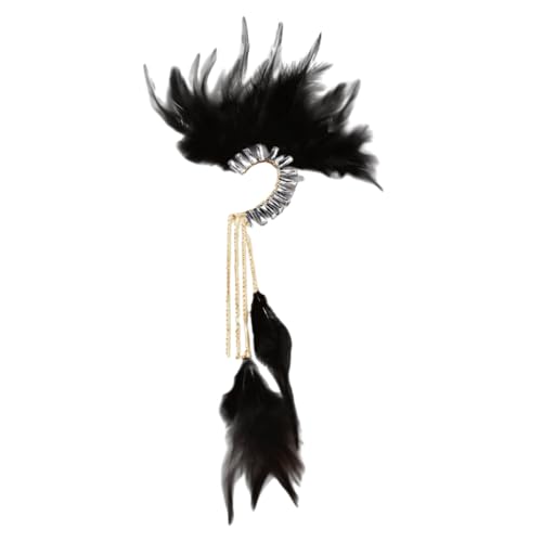 Einzigartige Gefieder-Ohrklemme, Feder-Ohrringe, multifunktionale Manschette, modische Dekorationen, geeignet für Frauen, moderne Outfits, Feder-Ohrringe, silver, Wie beschrieben, Wie beschrieben von YIZITU