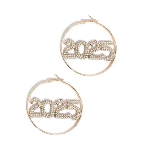 Elegante 2025er-Ohrringe mit Anhänger, Schmuck-Accessoire für Frauen mit Strasssteinen, Heimakzent und einzigartigen, langen Designs, trendige Damen-Ohrringe, Einheitsgröße, Wie beschrieben, Wie von YIZITU