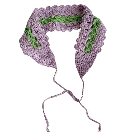 Elegante Bandanas, kontrastfarbene Halstücher, aufwendiges ethnisches Haarband für Urlaub, Damen und Mädchen, gehäkeltes Kopftuch, florales Haarband für Mädchen von YIZITU