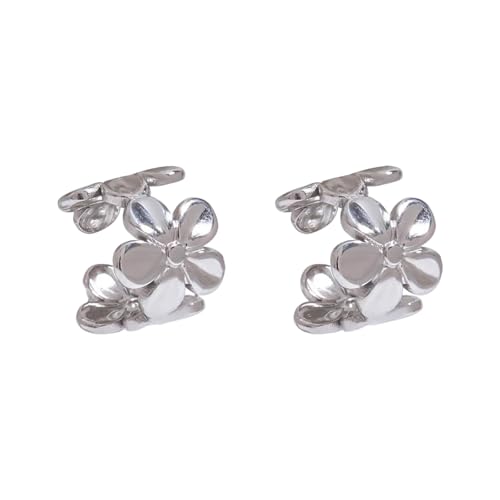 Elegante Blumen-Ohrclips aus Edelstahl, leicht, bequem, Blumenform, Schmuck für empfindliche Ohren, stilvolle Clip-On-Ohrringe für Outfit-Pairing, Einheitsgröße, Wie beschrieben, Wie beschrieben von YIZITU
