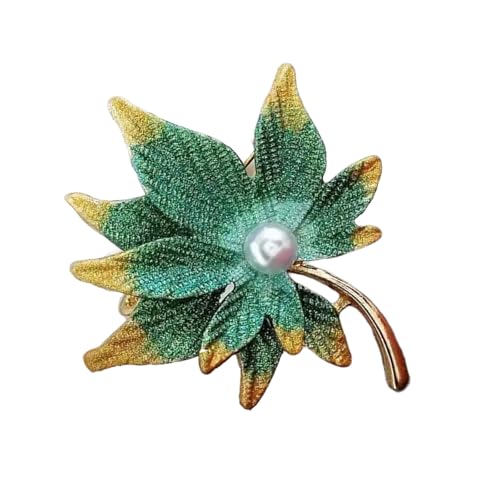 Elegante Herbstblätterbrosche Mit Perlen Anti Slip Kleidung Stecknadel Kleidungszubehör Für Frauen Mode Schmuck Geschenk Elegante Maple Blatt Brosche von YIZITU