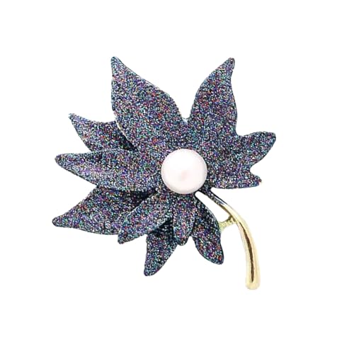 Elegante Herbstblätterbrosche Mit Perlen Anti Slip Kleidung Stecknadel Kleidungszubehör Für Frauen Mode Schmuck Geschenk Elegante Maple Blatt Brosche von YIZITU