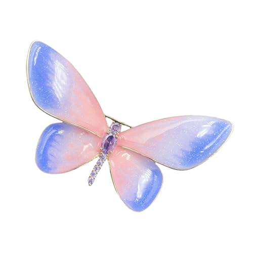 Elegante Schmetterlings-Metamorphose-Brosche, Farbverlauf, Kupfer, stilvolle Schmetterlingsnadel für Damen, stilvolles Outfit-Accessoire, elegante Harz-Brosche von YIZITU