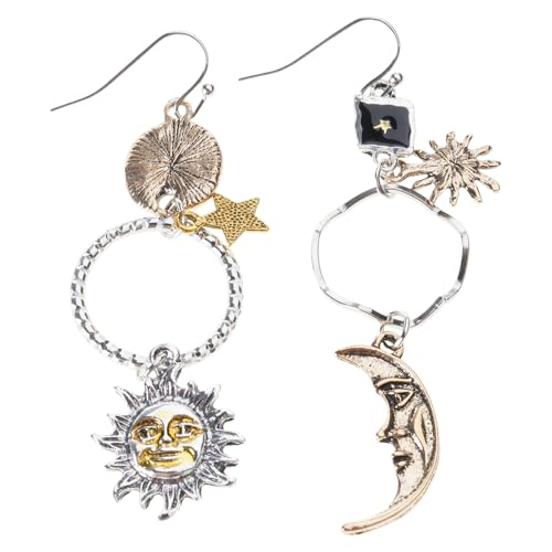 Elegante Sonnenblumen-Ohrhänger, asymmetrische Sonnen- und Mond-Ohranhänger, Accessoires, Schmuck für Mode-Enthusiasten, Partykleidung, Einheitsgröße, Wie beschrieben, Wie beschrieben von YIZITU