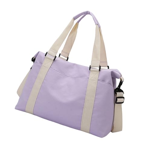 Ergonomische, praktische Reisetasche aus Oxford-Gewebe für kurze Reisen, Fitnessstudio, Workouts mit geräumigem Fach und Taschen für nasse und trockene Taschen, verstellbarer Turnbeutel, violett, Mass von YIZITU
