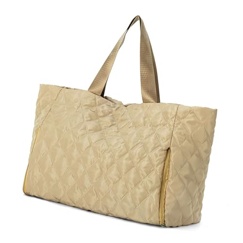 Fitness Tasche Gesteppte Handtasche Übernachtungstasche Große Kapazität Reisetasche Trendy Umhängetasche Turnbeutel Wochenendtasche Sporttasche, khaki von YIZITU