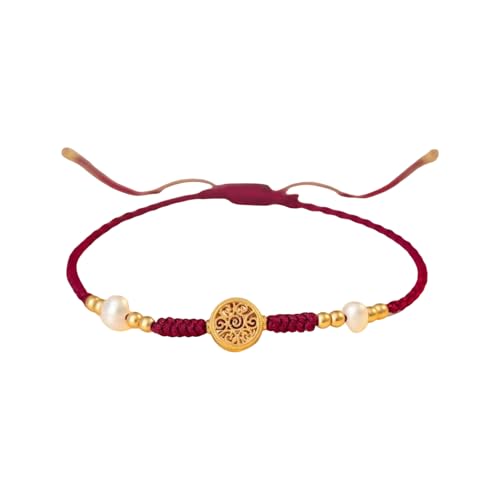 Fortunes Attracting Geflochtenes Kordel-Fußkettchen mit einzigartiger Handwerkskunst, handgefertigte, geflochtene Armbänder für das Jahr des Segens, Geldbaum, Einheitsgröße, Wie beschrieben von YIZITU