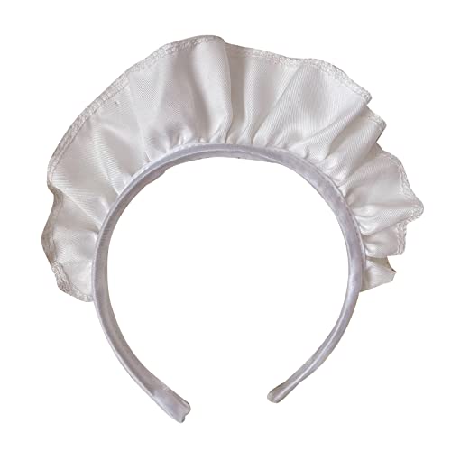 Frauen Breiter Kopfschmuck Schöne Weiße Maid Stirnbänder Cosplay Kopfschmuck Gothic Neuheit Haar Hoop Requisiten Rüschen Haar Hoop Cosplay Haarband von YIZITU