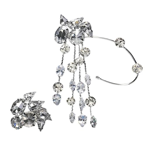Funkelnde Quasten, Ohrmanschette, Schmuck, trendige Strasssteine und Quasten, Ohrringe, Schmuck, geeignet für Modebegeisterte, funkelnde Ohrhänger, Einheitsgröße, Wie beschrieben, Wie beschrieben von YIZITU