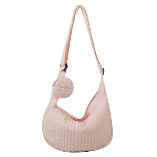 Gefaltete Wolkentasche, minimalistisch, gerüscht, modische Umhängetasche, für Damen und Mädchen, koreanischer Stil, Nylon-Tasche, rose von YIZITU