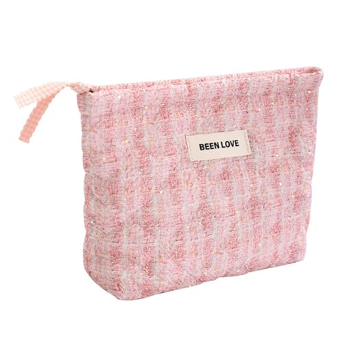 Gesteppte Make-up-Tasche für Damen, ästhetische Kosmetiktasche, ästhetische Wäsche, große Kapazität, Kulturbeutel, Reise-Organizer, große Kapazität, Make-up, Kulturbeutel, gesteppte Kosmetikwäsche, a von YIZITU