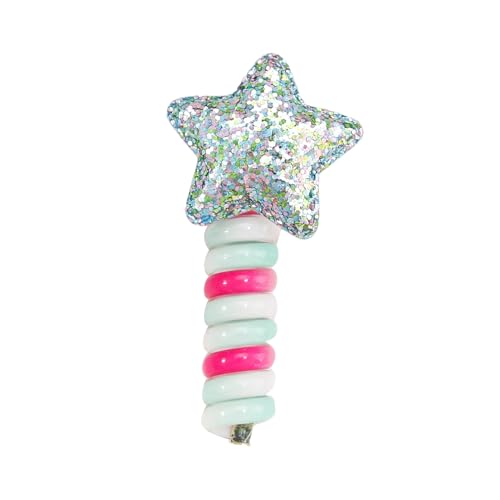 Glitzernder Stern Spiralen Haargummi für Kinder Keine Falten Schnur Haargummi Pferdeschwanz Halter Elastisch Spurlos Haarseil Schnur Haargummis für Kinder von YIZITU