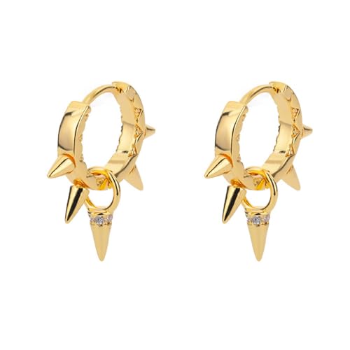Gold/Silberton Spikes Niete Ohrmanschette Mode Piercing Hoop Ohrringe Stylische Schmuckzubehör Für Partys Trendige Ohrstollen von YIZITU