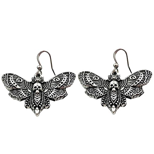 Goth Ästhetische Punkstil Motte Anhänger Frauen Persönlichkeit Ohrringe Schädel Gothic Drop Ohrringe Weibliche Party Schmuck Geschenke Schädel Für Männer von YIZITU