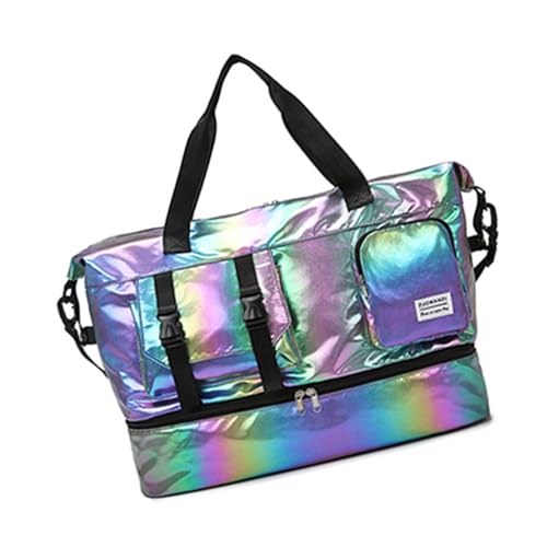 Große Kapazität Turnbeutel mit separatem Schuhfach und trockener Nassaufbewahrung für Reisen Fitness Training Nylon Gym Bag für Sport und Outdoor, Schwarz , Mass Beauty von YIZITU