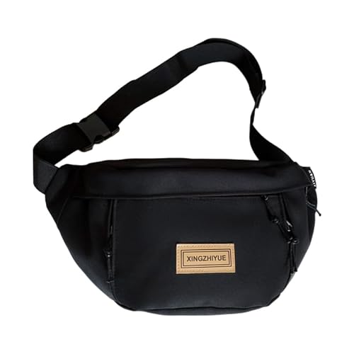 Gürteltasche für Damen und Herren, Unisex, Bauchtaschen mit verstellbarem Riemen, kleine Umhängetasche, Brusttasche, All-Matching-Hüfttasche, Schwarz , Schwarz von YIZITU