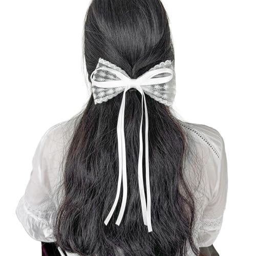 Haarspange mit Schleife, Haarnadel mit langem Schwanz, Haarschmuck, niedlicher Kopfschmuck, geeignet für verschiedene Haartypen, Bowknot-Haarnadel von YIZITU