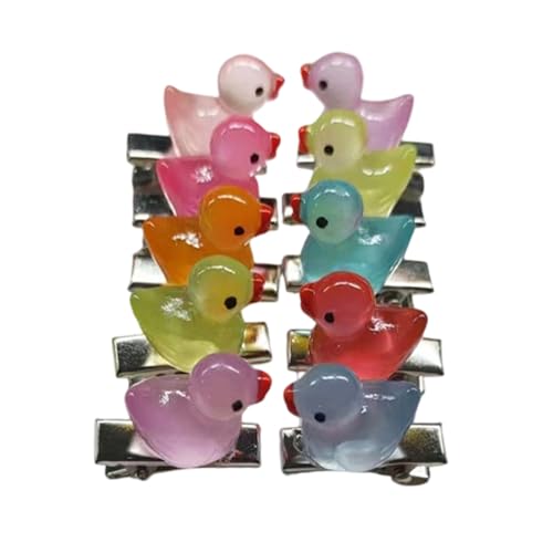 Haarspangen-Set, gelbe Enten-Haarspangen, Haar-Accessoires, Cartoon-Haarnadeln für Kinder, Mädchen, Schule, Familienparty, 10 Stück Haarspangen-Set, gelbe Enten-Haarspangen, Haar-Accessoires, Cartoon-Haarnadeln für Kinder, Mädchen, Schule, Familienparty, 10 Stück von YIZITU