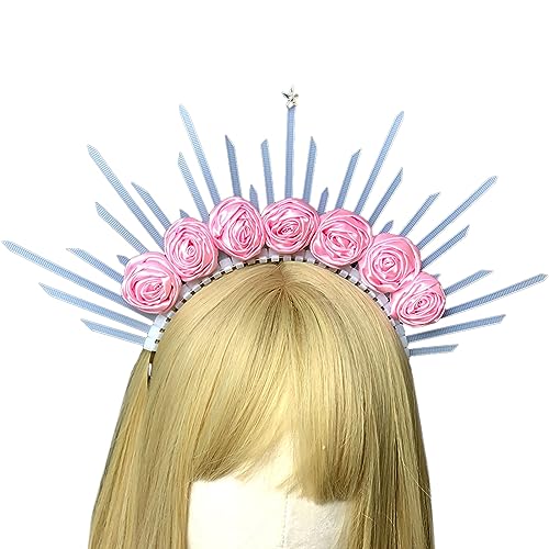 Halos Crown Stirnbänder aus Kunstharzlegierung, Harz, Haarreifen für Damen und Mädchen, Vintage-Kopfbedeckung, Haarreifen für Zöpfe, Stirnband von YIZITU
