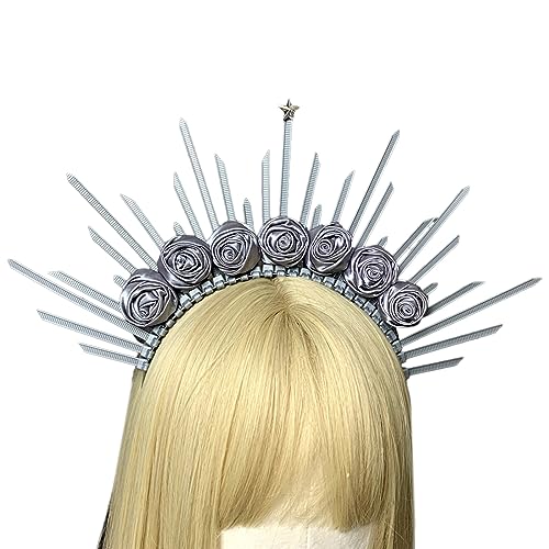 Halos Crown Stirnbänder aus Kunstharzlegierung, Harz, Haarreifen für Damen und Mädchen, Vintage-Kopfbedeckung, Haarreifen für Zöpfe, Stirnband von YIZITU