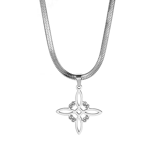 Hexerei Witch Knoten Halskette Edelstahl Halsketten Vintage Amulett Schmuck Geschenk Für Frauen Hexerei Hexen Halskette von YIZITU