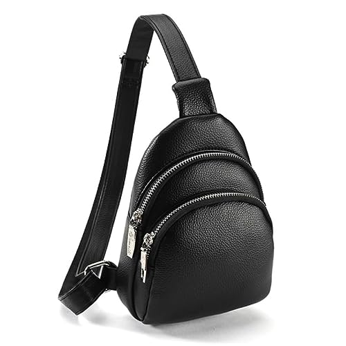 Hüfttasche aus PU-Kunststoff, große Kapazität, Sport-Gürteltasche, Brusttasche, multifunktional, Damen, Crossbody, Hüfttasche, Schultertasche, Schwarz , Schwarz von YIZITU