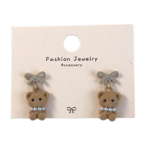Kaffeebär Ohrringe Mädchen Ohrhahnschmuck Cartoon Bären Ohrohrschstene Anhänger Ohrringe Verblütten Textur Ideal Für Den Täglichen Kleidung Winter Winter von YIZITU