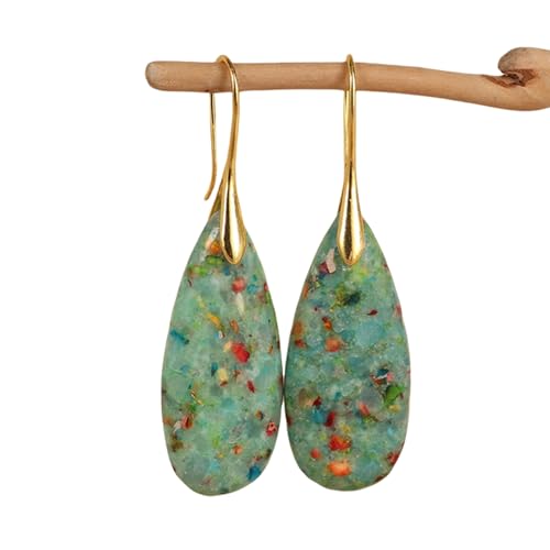 Kontrast Tränendrop Steinohrringe Leichte Kupferlegierung Anspruchsvolles Design Für Empfindliche Haut Und Verschleißkomfort Modern von YIZITU