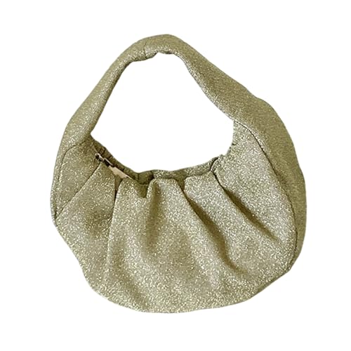 Koreanische Alltagstasche für Damen und Mädchen, ästhetische Handtasche, all-Matching, Knödeltasche, modischer Griff, Mond, gerüschte Handtasche für Dating, gelb, One Size Koreanische Alltagstasche für Damen und Mädchen, ästhetische Handtasche, all-Matching, Knödeltasche, modischer Griff, Mond, gerüschte Handtasche für Dating, gelb, One Size von YIZITU