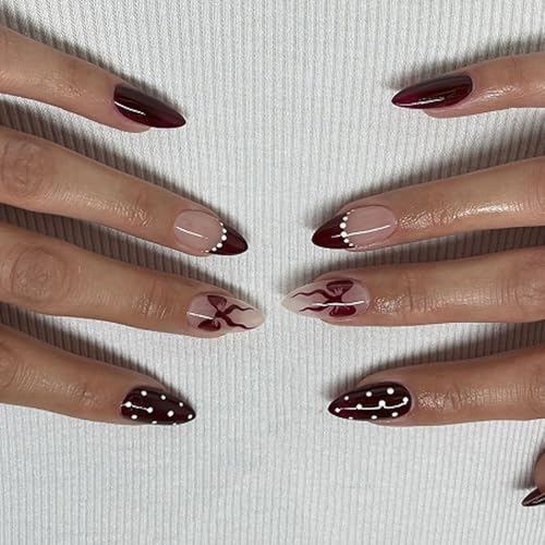 Künstliche Nägel zum Aufkleben auf Nägel, zum Aufkleben, Schleifen zum Aufdrücken, künstliche Nägel für Damen und Mädchen von YIZITU