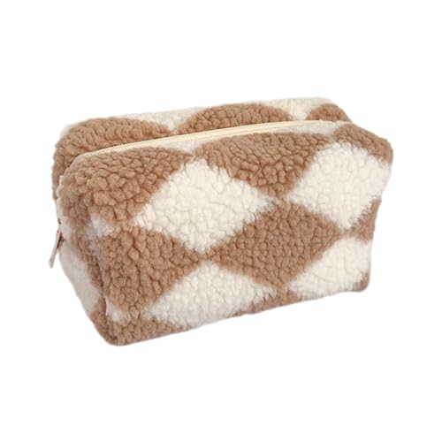 Make-up-Aufbewahrungstasche, Kulturbeutel, einfarbig, Kosmetik-Clutch, Make-up-Organizer für Körperpflege, Kosmetiktasche für Damen, Reise-Kulturbeutel, khaki, Mass Beauty von YIZITU