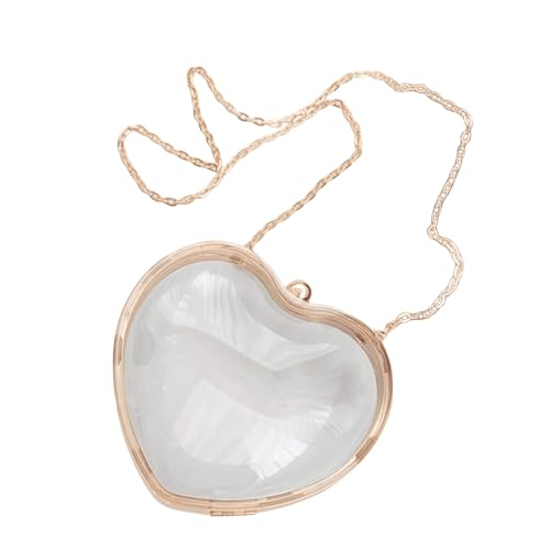 Modische Abendtasche in Herzform mit abnehmbarer Kette Schultertasche Handtasche für elegante Hochzeiten und Partys von YIZITU