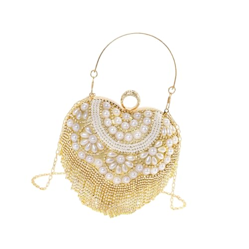 Modische Damen-Abendtasche, einzigartige Schulter-Geldbörse mit Quasten und Kunstperlen, Dekorationen für Abendveranstaltungen, siehe abbildung von YIZITU