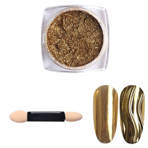 Nagelkunst Effekt Chrompigmentpulver Pulver Staub Chrom Nagelpulver Maniküre Kunstdekor Für W/Lidschatten St. Glitzer Staub Holographie Acryl Für Gelpolitur von YIZITU