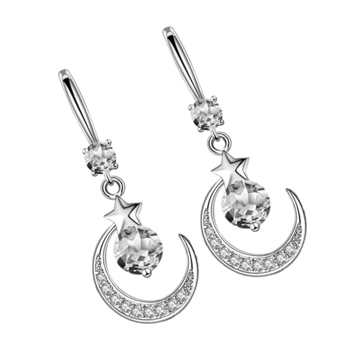 Ohrhänger mit Mond und Stern, stilvoller Anhänger, Legierung, Textur, Ohrschmuck, Geschenk für modische Mädchen, modischer Ohrschmuck, Einheitsgröße, Wie beschrieben, Wie beschrieben von YIZITU
