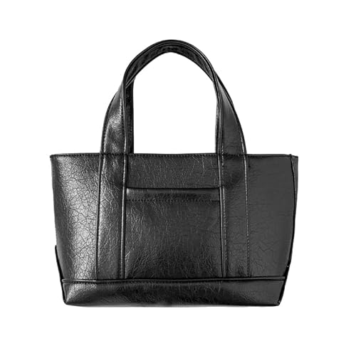 PU Tasche Shopper Casual Handtasche Koreanischer Stil Große Kapazität Tasche Lady Geldbörse für Frauen Mode Hobo Taschen Eimer Tasche, Schwarz von YIZITU