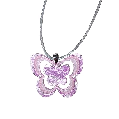Personalisierte Acrylfaller Schmetterling Halskette Einzigartige Wachs Seil Seilschlangen Schmetterlings Schlüsselbeinkette Für Frauen Mädchen Party Origination Einzigartige Bohemiean Choker Event von YIZITU