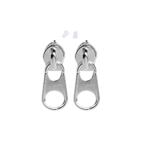 Pretty Punk Reißverpackungsohrohrringe Schmuck Für Kreative Zip Hengst Ohrringe Schmuck Für Freunden Freundin Daily Wear Girls Silber von YIZITU