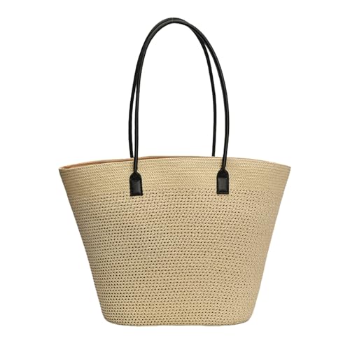 Schultertasche aus gewebtem Stroh mit geräumigem Design, Unterarmtaschen, lässige Handtasche für Strandurlaub und den täglichen Gebrauch, siehe abbildung von YIZITU