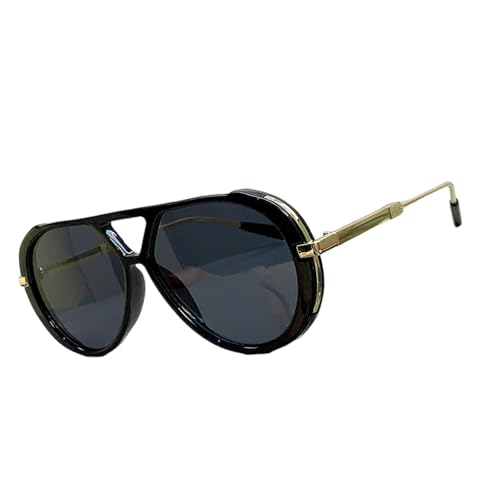 Sonnenbrille mit Retro-Muster, Doppelbrücken-Sonnenbrille mit rundem Rahmen, Farbverlauf, für Damen, tägliches Pendeln, Outdoor-Aktivitäten, Doppelbrücken-Sonnenbrille, Schwarzer Rahmen, grauer Kuchen Sonnenbrille mit Retro-Muster, Doppelbrücken-Sonnenbrille mit rundem Rahmen, Farbverlauf, für Damen, tägliches Pendeln, Outdoor-Aktivitäten, Doppelbrücken-Sonnenbrille, Schwarzer Rahmen, grauer Kuchen von YIZITU